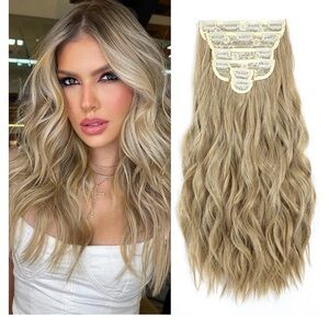 20 inch Clip in Hair Extensions,6 PCS Natural & Soft Hair & Blends 6 pcs